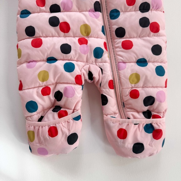 Hanna Andersson Polka Dot One Piece Poly Insulated Full Zip Snowsuit Pink 3-6m - Picture 2 of 15